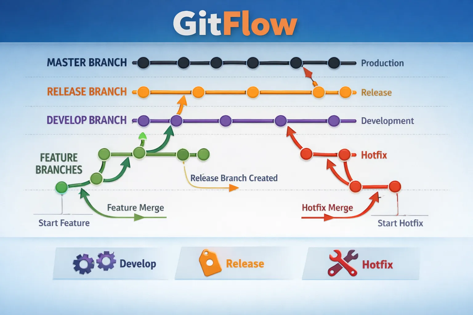 Gitflow workflow diagram